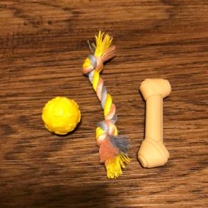 Og/American girl doll dog accessory bundle with dog toys and bone